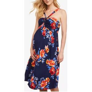 NWT Jessica Simpson Maternity Floral Halter Dress L